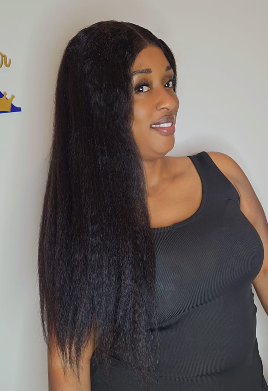 The Melanin Muse Kinky Straight Wig 100% Vietnamese Hunam Hair Glueless  HD Lace with Drawstring