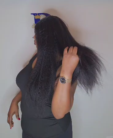 The Melanin Muse Kinky Straight Wig 100% Vietnamese Hunam Hair Glueless  HD Lace with Drawstring